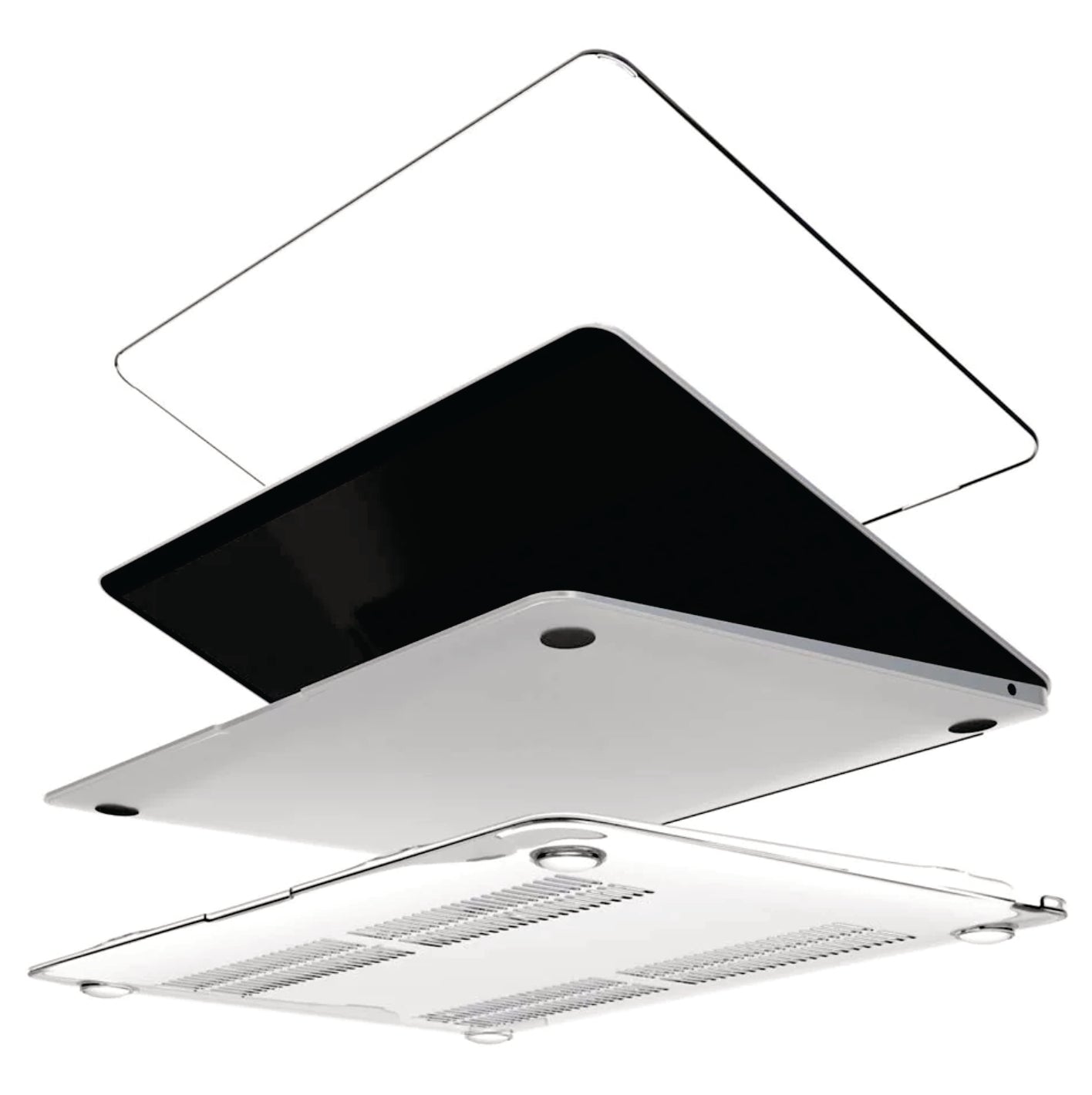 CARCASA TRANSPARENTE PARA MACBOOK / TAPA TRASERA + TAPA DELANTERA
