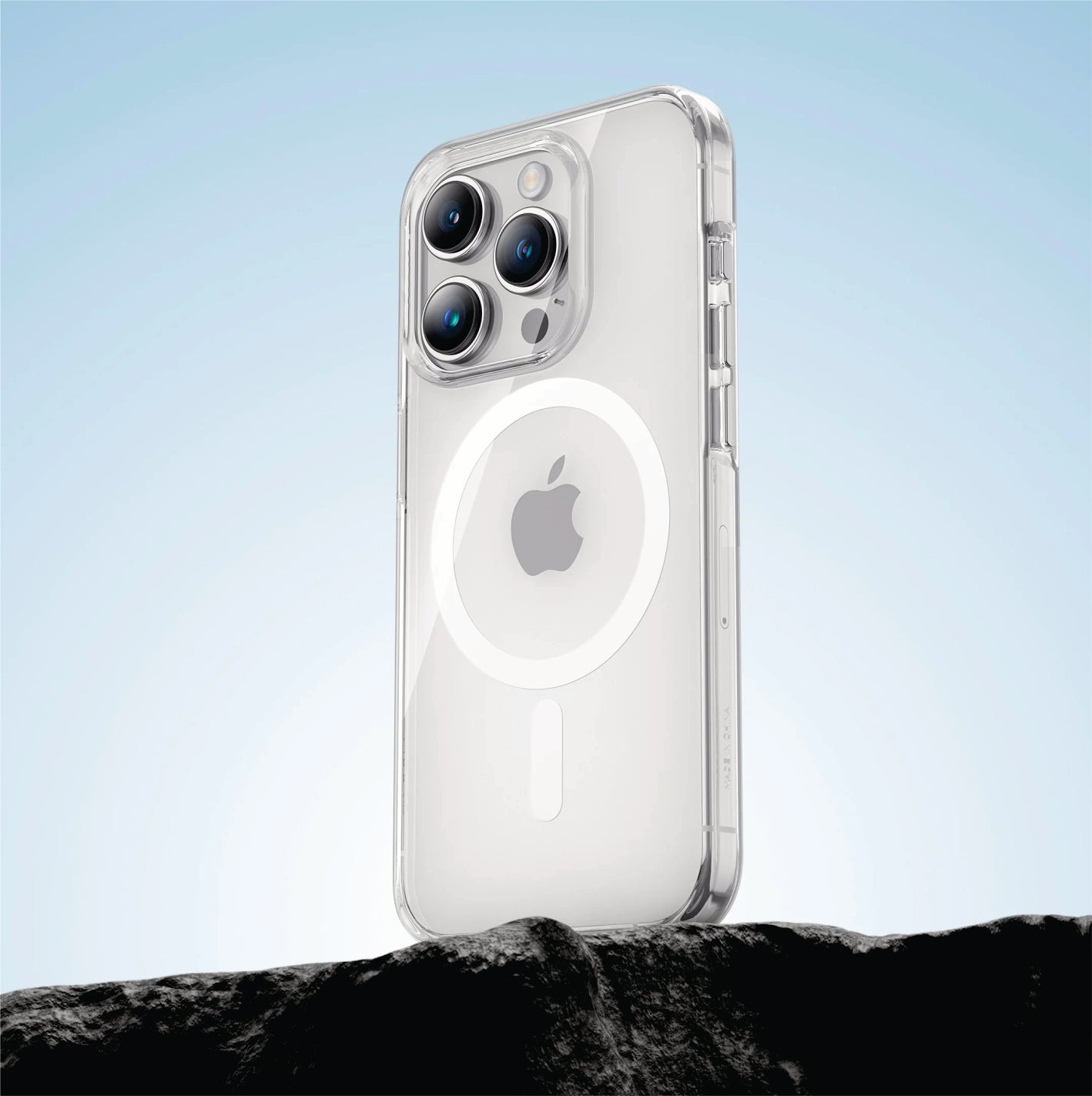 COMBO 2 EN 1 PARA IPHONE / ESTUCHE MAGSAFE ANTISHOCK TRANSPARENTE + VIDRIO TEMPLADO