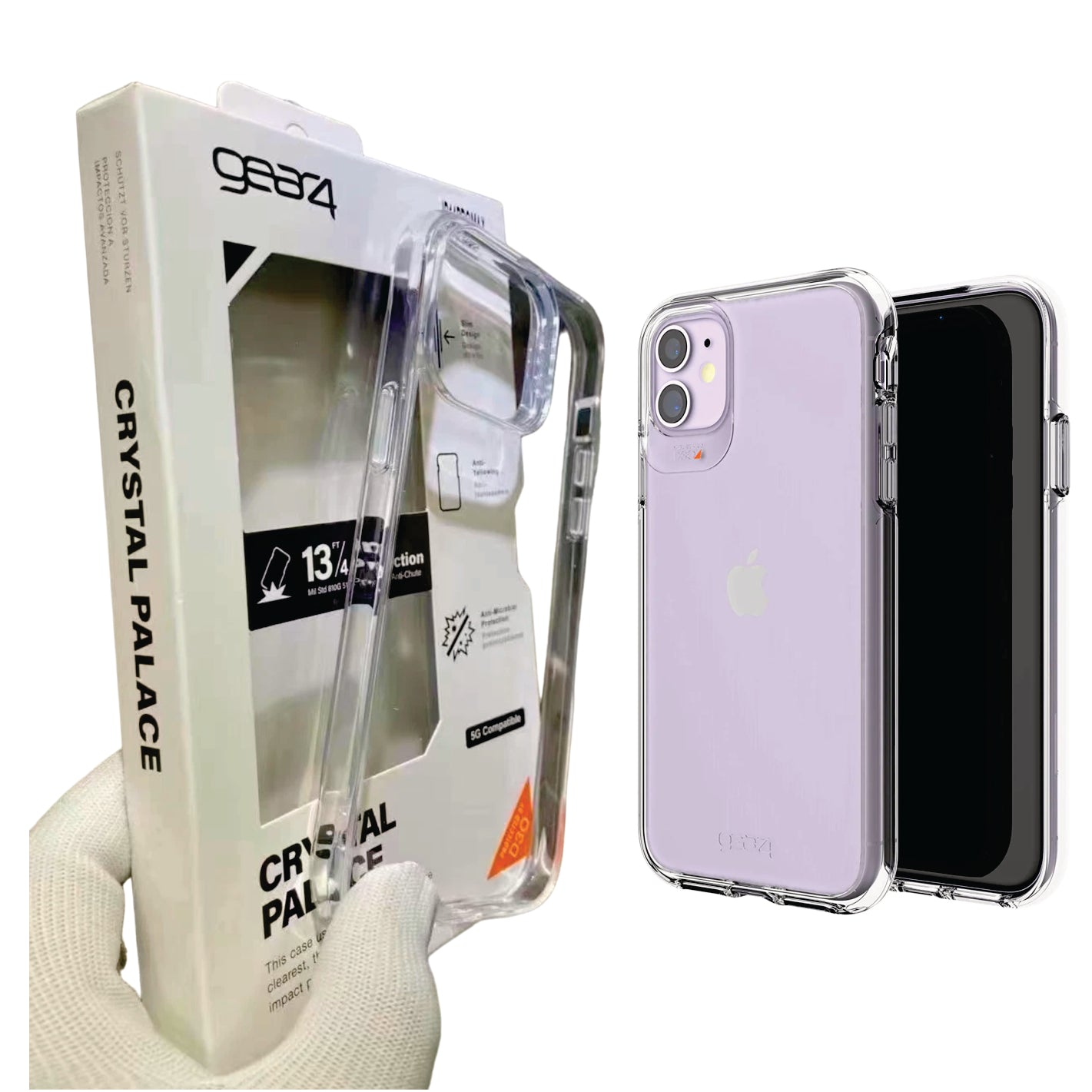 FORRO ESTUCHE PROTECTOR ANTISHOCK TRANSPARENTE GEAR4 PARA TODOS LOS IPHONE