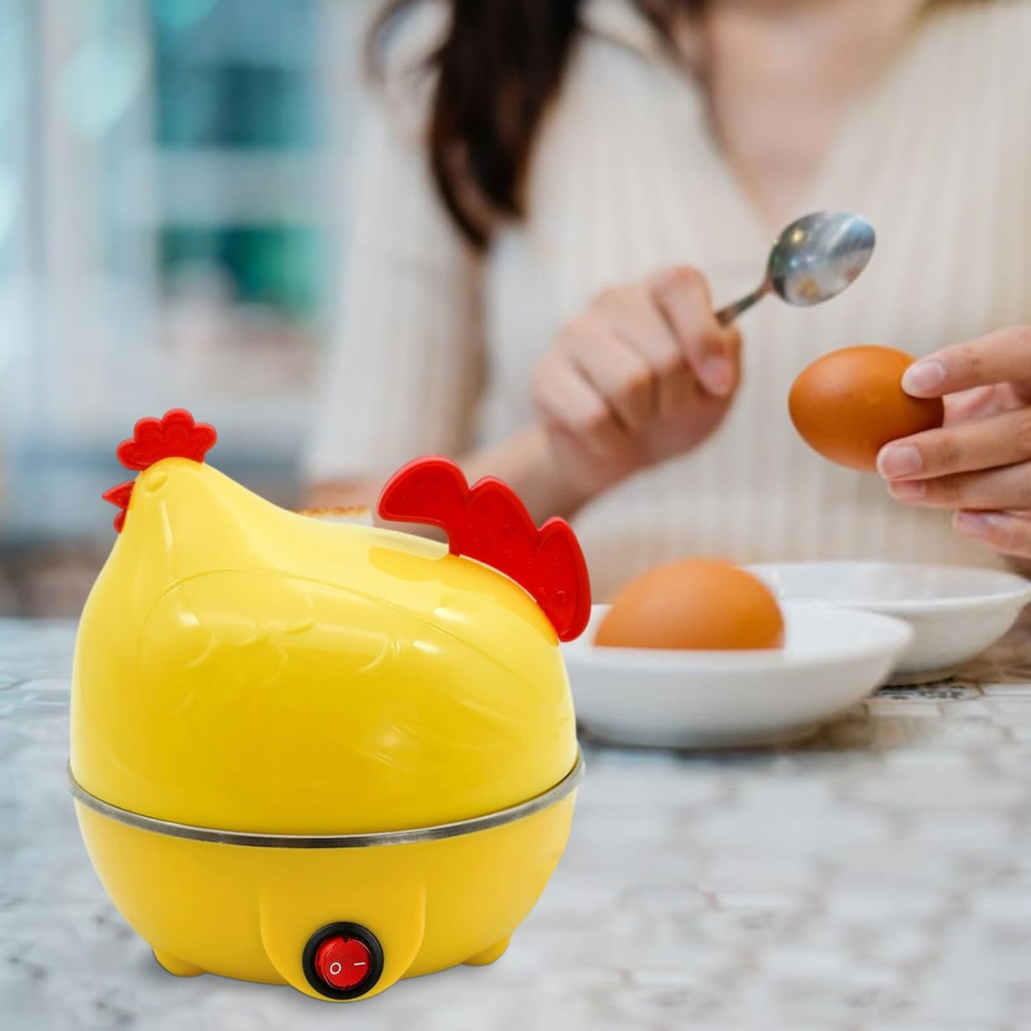 HERVIDOR ELÉCTRICO DE 7 HUEVOS MODELO GALLINA