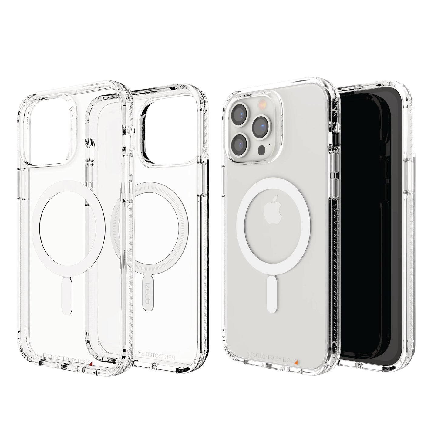 COMBO 2 EN 1 PARA IPHONE / ESTUCHE MAGSAFE ANTISHOCK TRANSPARENTE + VIDRIO TEMPLADO