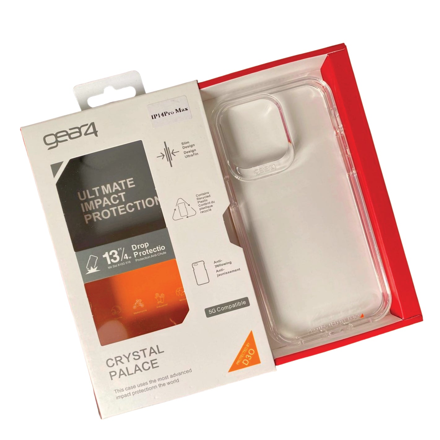 COMBO 2 EN 1 PARA IPHONE / FORRO ANTISHOCK TRANSP. GEAR4 + VIDRIO TEMPLADO