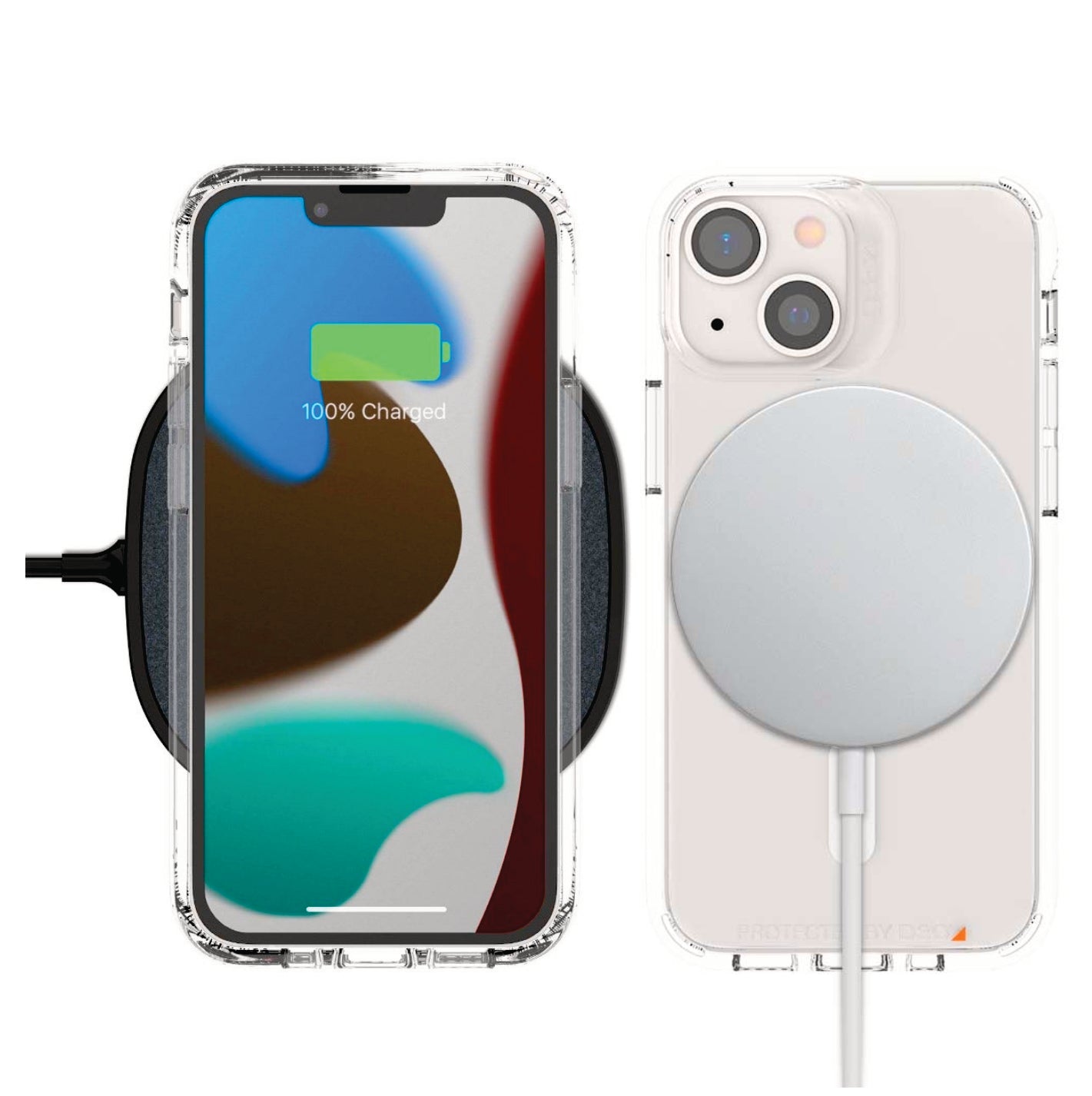 COMBO 2 EN 1 PARA IPHONE / ESTUCHE MAGSAFE ANTISHOCK TRANSPARENTE + VIDRIO TEMPLADO