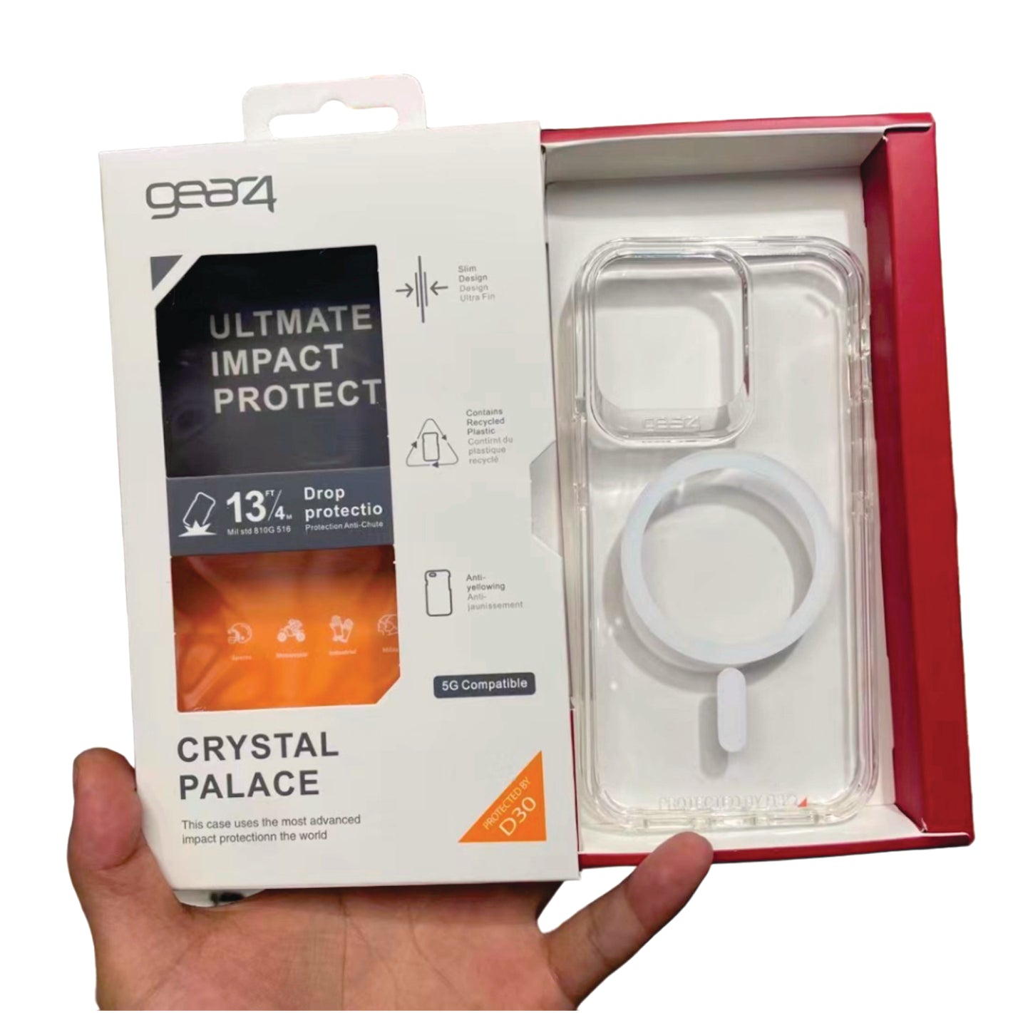 COMBO 2 EN 1 PARA IPHONE / ESTUCHE MAGSAFE ANTISHOCK TRANSPARENTE + VIDRIO TEMPLADO