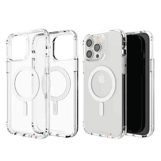 FORRO ESTUCHE PROTECTOR TRANSPARENTE GEAR4 CON MAGSAFE PARA TODOS LOS IPHONE