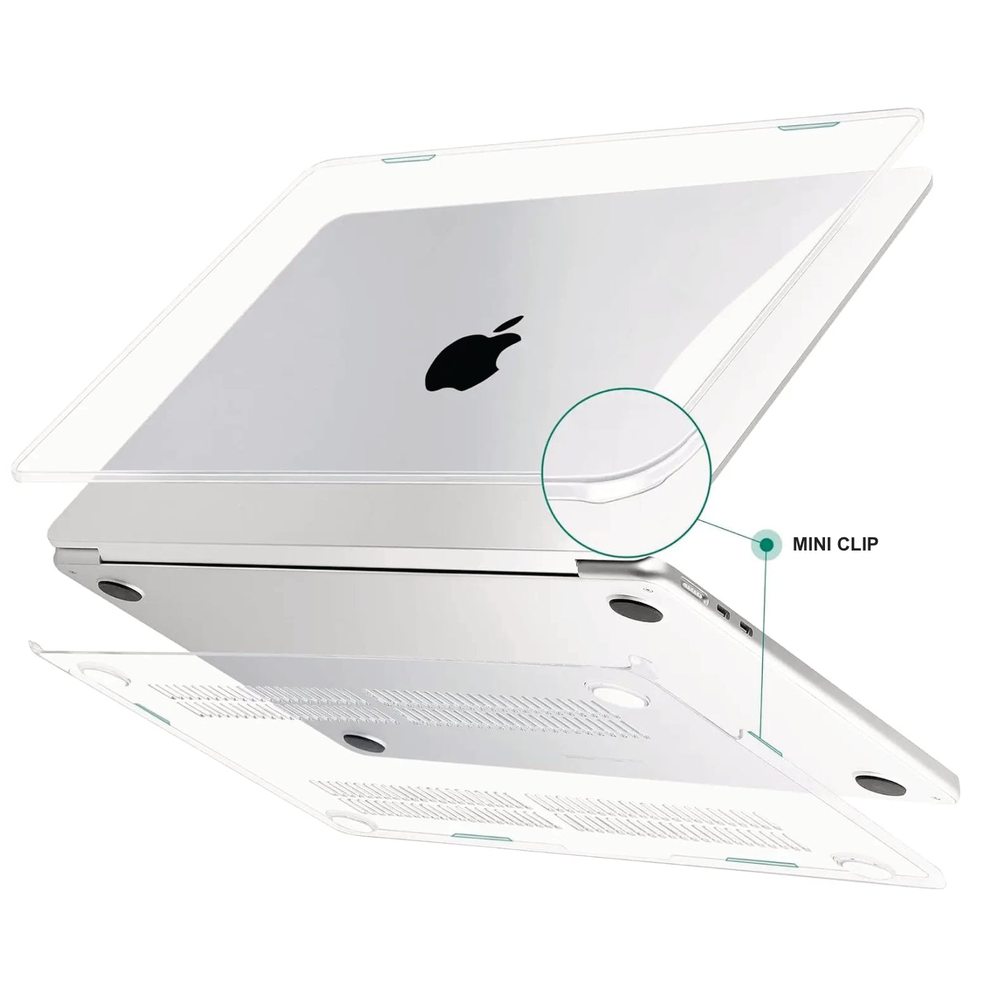 CARCASA TRANSPARENTE PARA MACBOOK  / TAPA TRASERA + TAPA DELANTERA